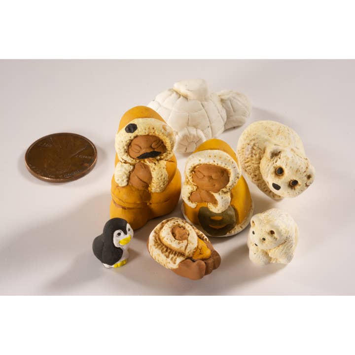 Lucuma Designs - Wholesale Nativity Scene Decor - Polar - Mini Nativity Set of 7, 1"H - Ethically Made
