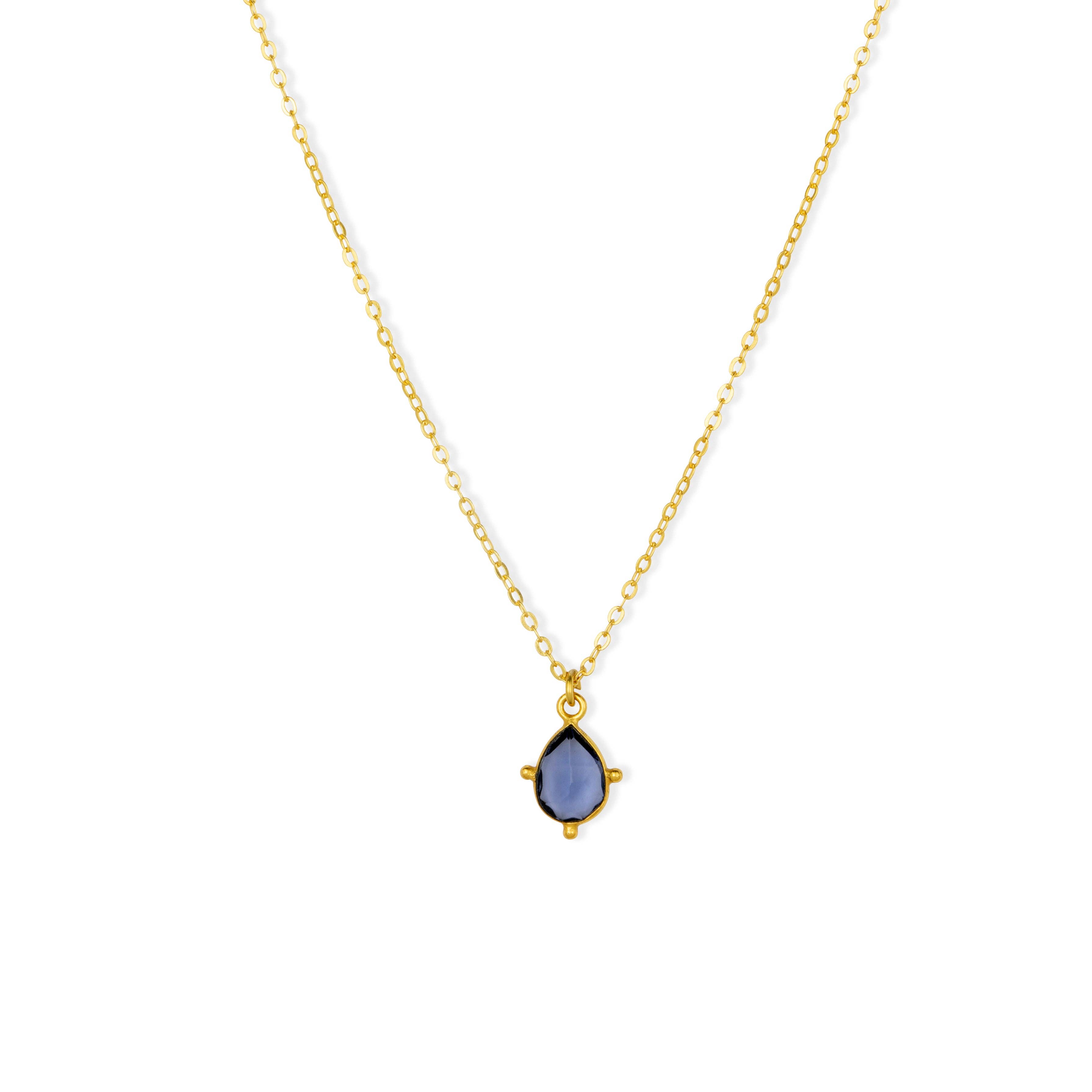 Ashiana London – wholesale Pendant/charm necklace – Snowdrop Iolite Necklace0