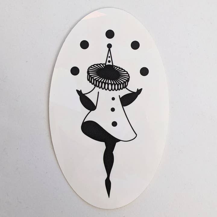 Adesivo per finestra Juggling Pierrot Rainbow per la vendita all'ingrosso da parte di Amy in the Aether Art