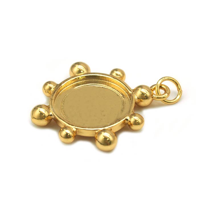 BestBeads&Beyond - Wholesale Individual Charm/Pendant - Enamel Round Flower Pendant, Sku#JD281