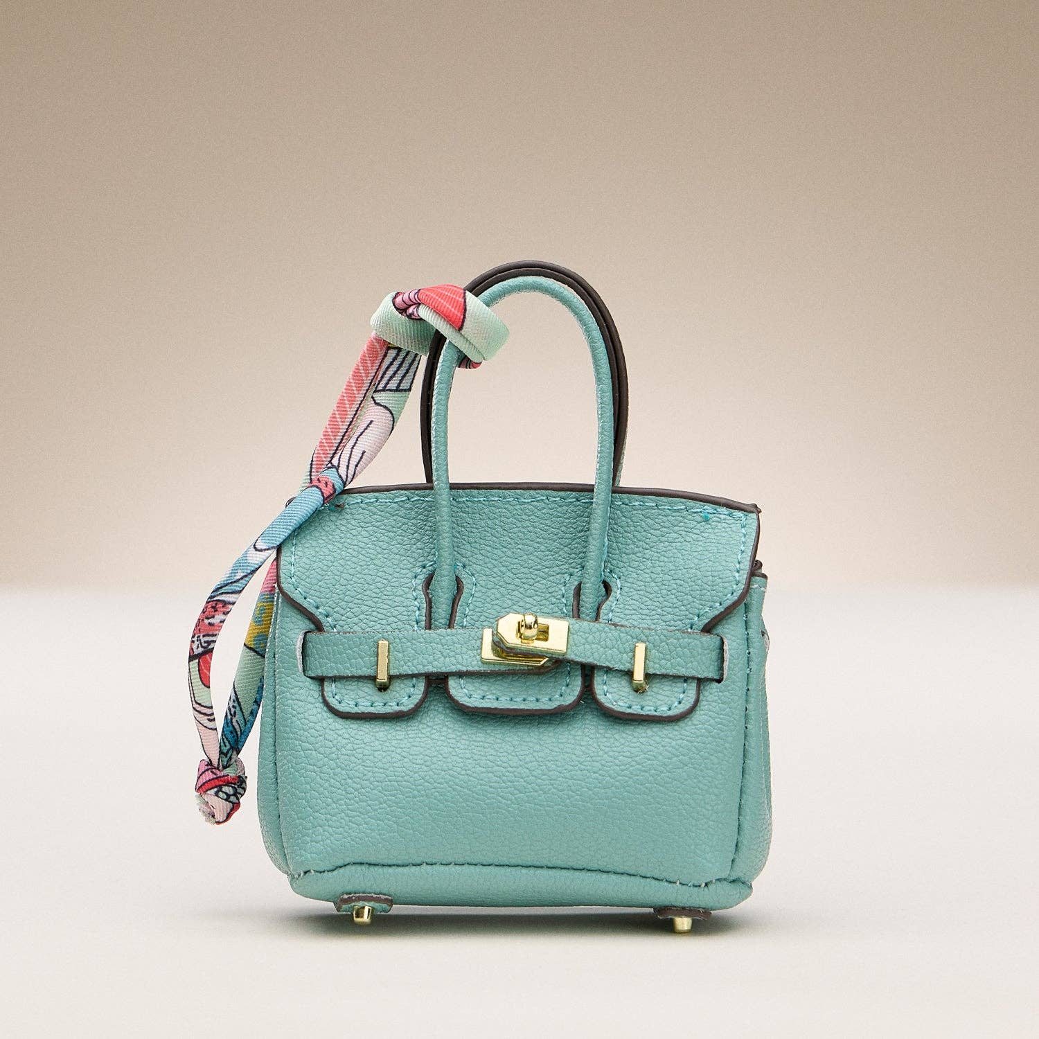 Frem - Wholesale Purse/Bag Accessory - Women's - Mini Faux Leather Bag Charm with Scarf Detail7