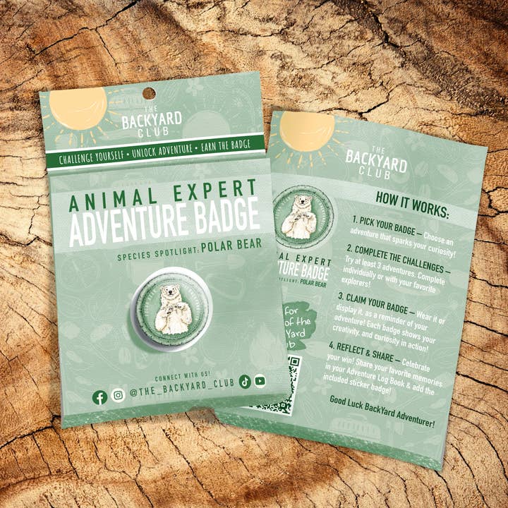 Species Spotlight: Polar Bear, Animal ExpertAdventure Badge for wholesale by The BackYard Club