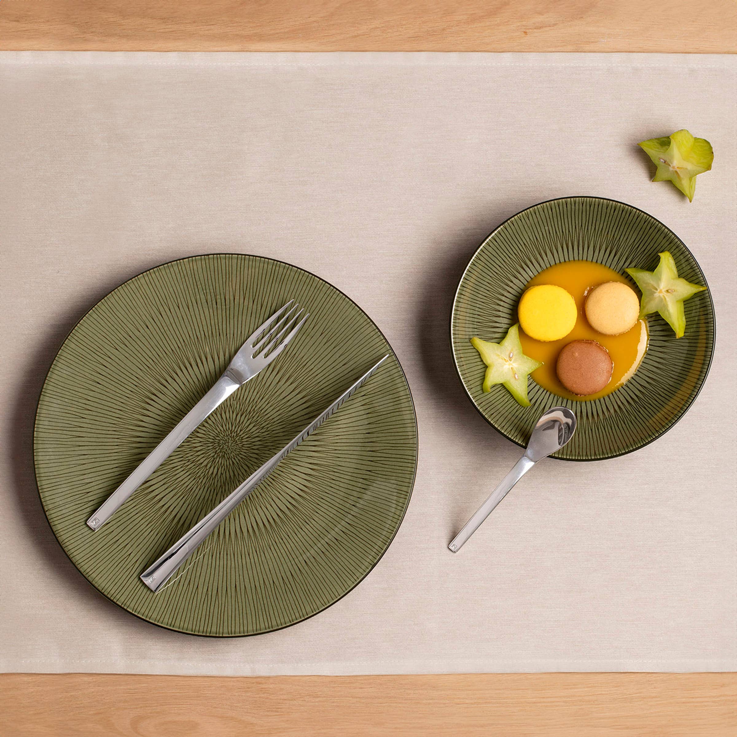 Amefa Couzon – Prato por atacado – Prato de grés Hypnose Kaki - Médard de Noblat5