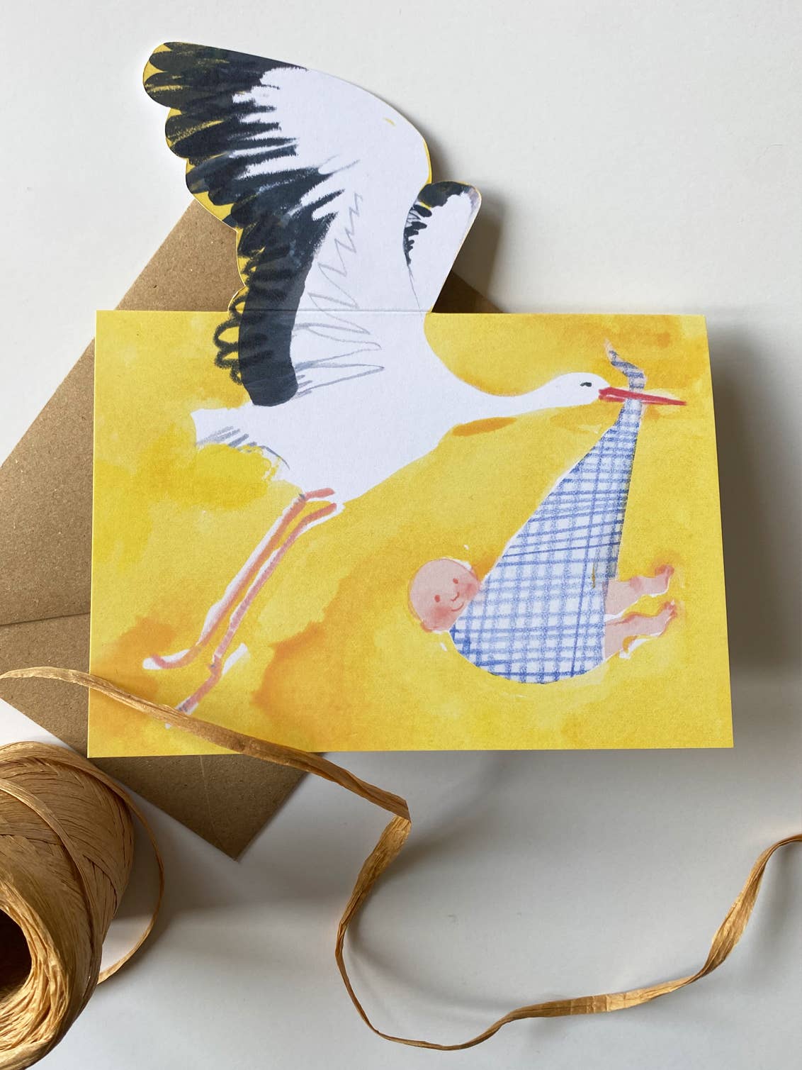Esther Kent Design - Wholesale Baby Card - Stork Mantelpiece Card1