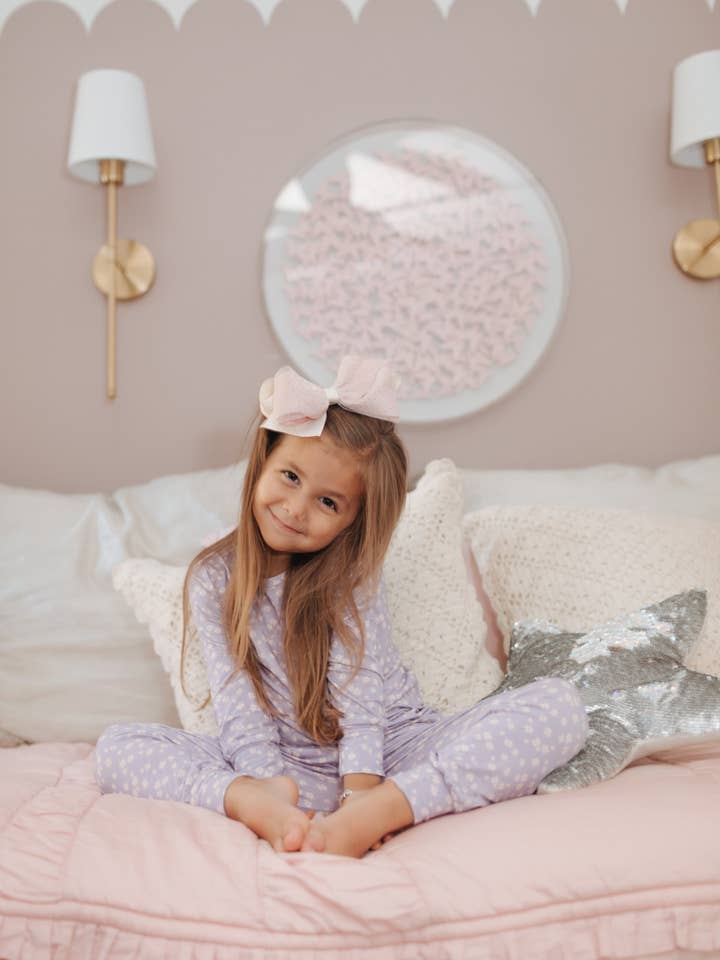 Cozy Dreamerz – Conjunto de pijama - Crianças por atacado – Lilac Posies - Conjunto Aconchegante de 2 Peças1