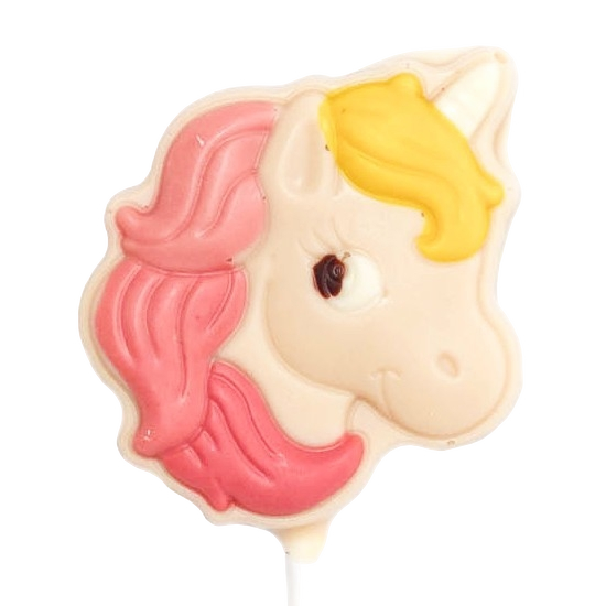 The Belgian Chocolate Makers - Wholesale Lollipop - White chocolate lollipop unicorn 20g1