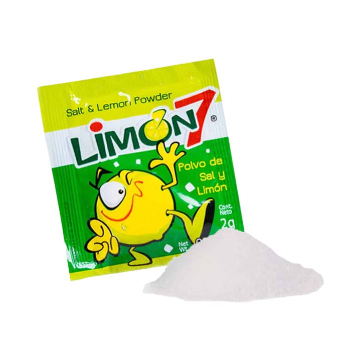 Carnival Candies & Ice Cream Inc. - Wholesale Beverage Mix - Limon7 Lemon & Salt Powder Mexican Candy Bags (100 Count)1