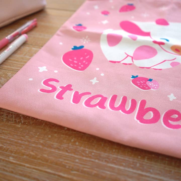 The Moonborn - Wholesale Tote Bag - Women's - Strawberry Pink Cow Tote Bag7