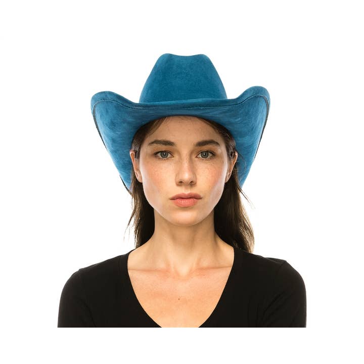 DNMC - Wholesale Cowboy Hat - Women's - Cattleman Cowboy-Cowgirl Hat - Vegan Suede - Selling Fast!