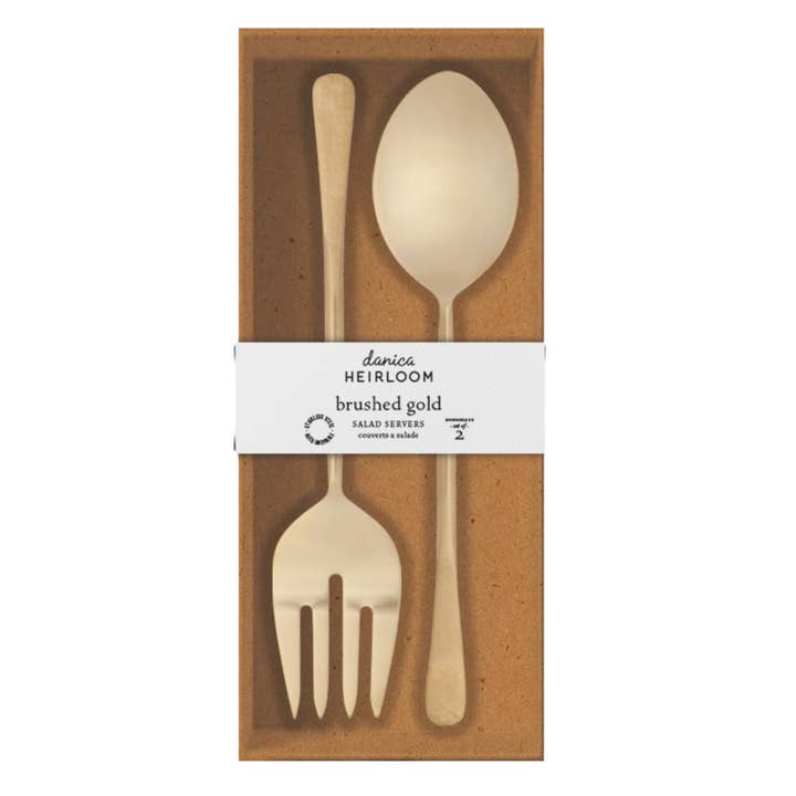 Danica Heirloom - Wholesale Serving Utensil - Stainless Steel Salad Server Set - Gold1