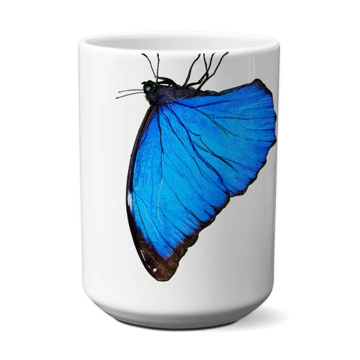 Menelaus-Blauer-Morpho-Schmetterling von Snout Mugs® für den Großhandel von American Brand Studio