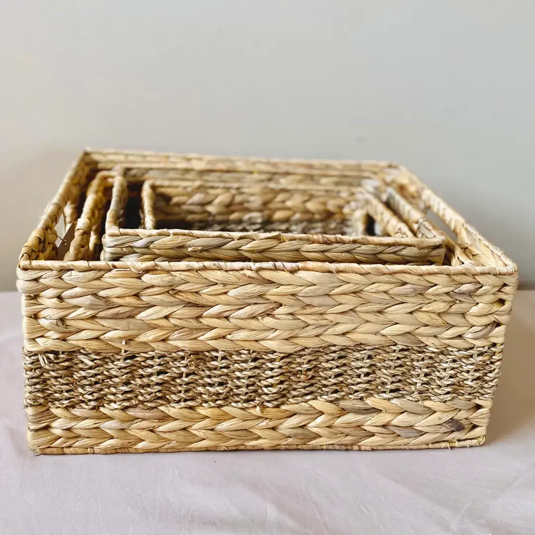 Natural Artisan Home - Wholesale Basket - Natural Woven Storage Bins Set of 41