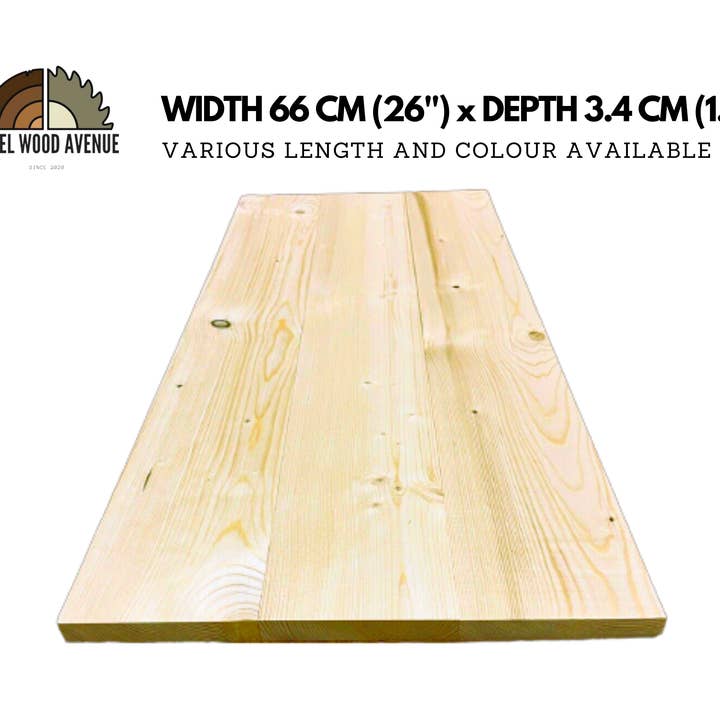 Steel Wood Avenue - Venta al por mayor Kit de manualidades - Tablero Rústico Grueso para Mesa de Comedor / Escritorio / Barra de Desayuno - 66cm x 3.4cm
