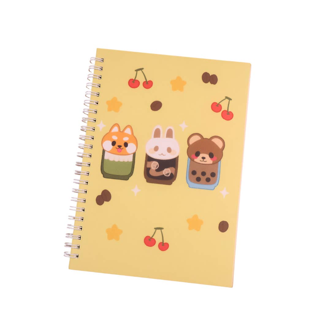 Kitt & Bunn Supply Co. - Wholesale Notebook - Cafe Animals Dot Grid Spiral Notebook Journal