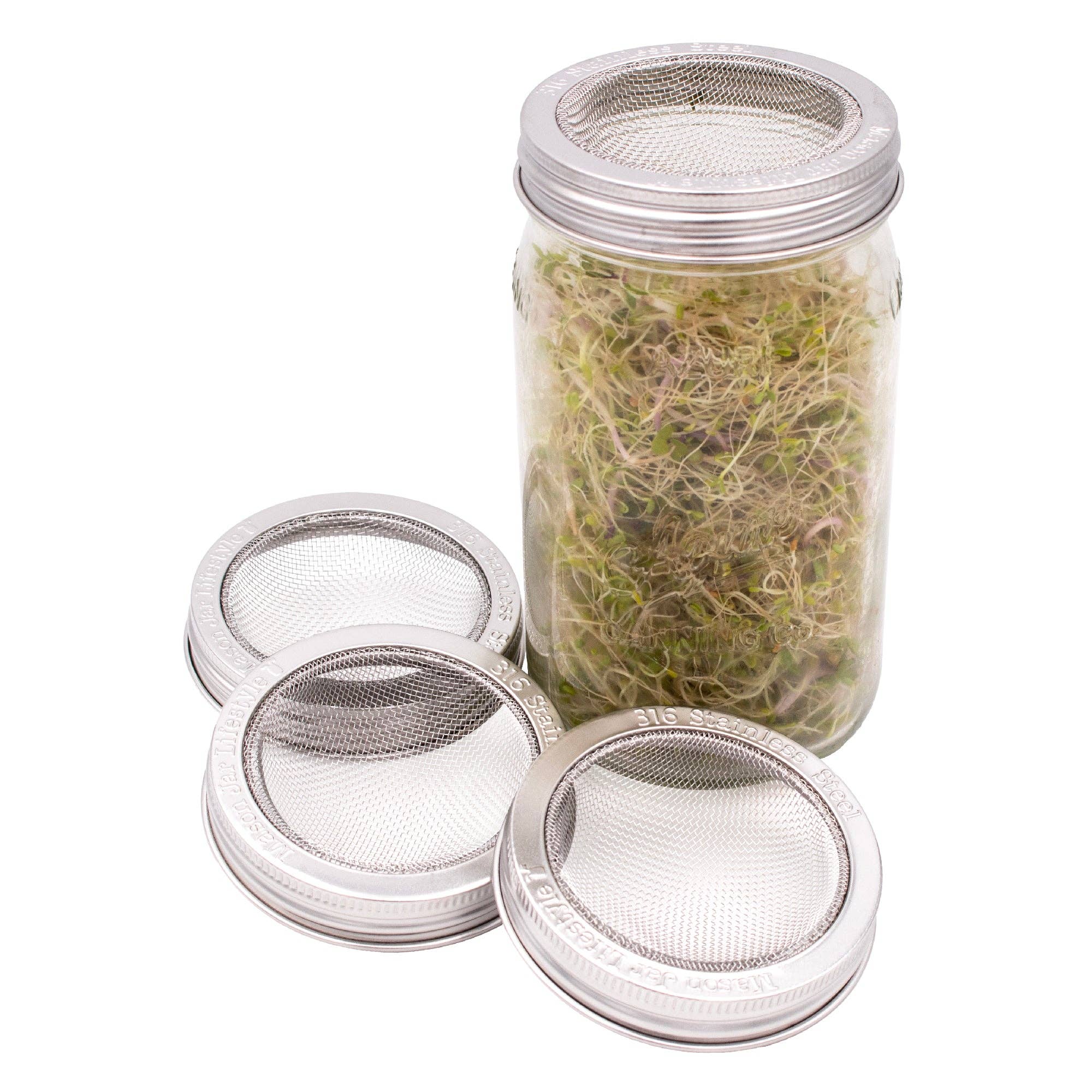 Mason Jar Lifestyle - Vente Boîtes de conservation - Couvercle et bande de germination incurvés antirouille pour bocaux Mason13