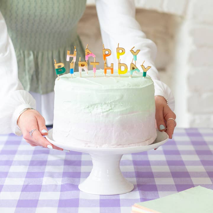 Talking Tables USA - Wholesale Cake Candle - Rainbow Happy Birthday Candles | Birthday Party |