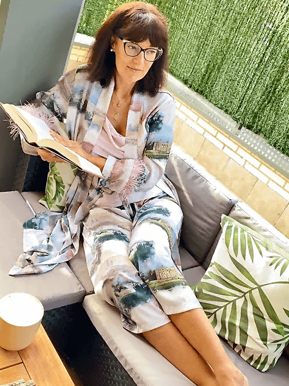 vert Ensemble de pyjama paysage 3 pièces plume en vente sur Faire18