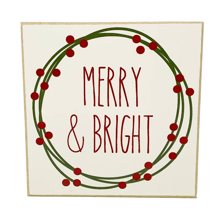 Merry & Bright Wreath Sign for wholesale by Crafts With a Side of You LLC
