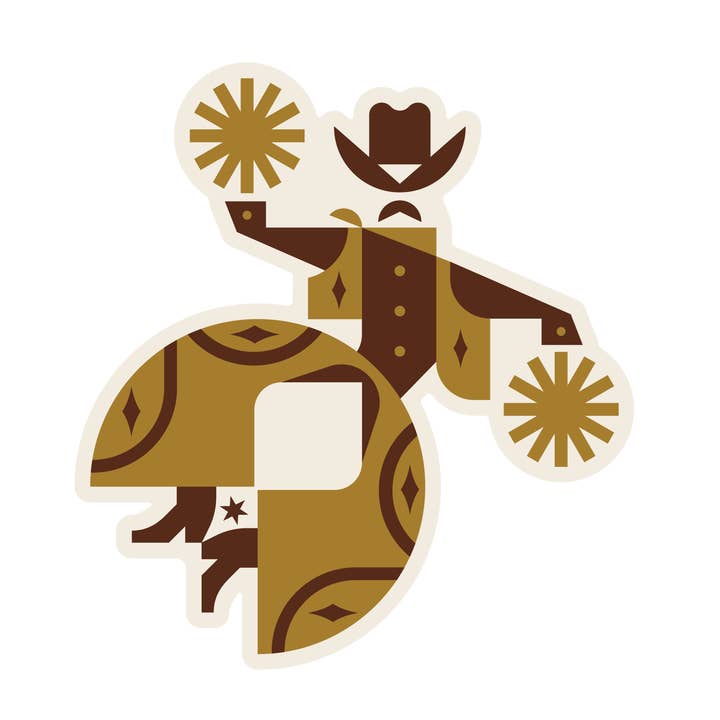Autocollant cowboy pour la vente par Heartlandia