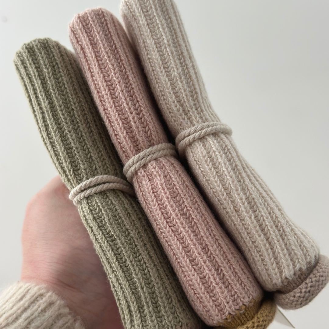 Aspegren Denmark – Engroshandel Køkkenhåndklæde – Opvaskeklud i økologisk bomuld - Strikket ripple i birkefarve4