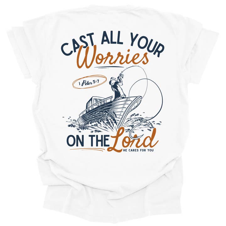 Cast All Your Worries on the Lord | 1 Peter 5:7 Faith Wear for wholesale by Made By Yen