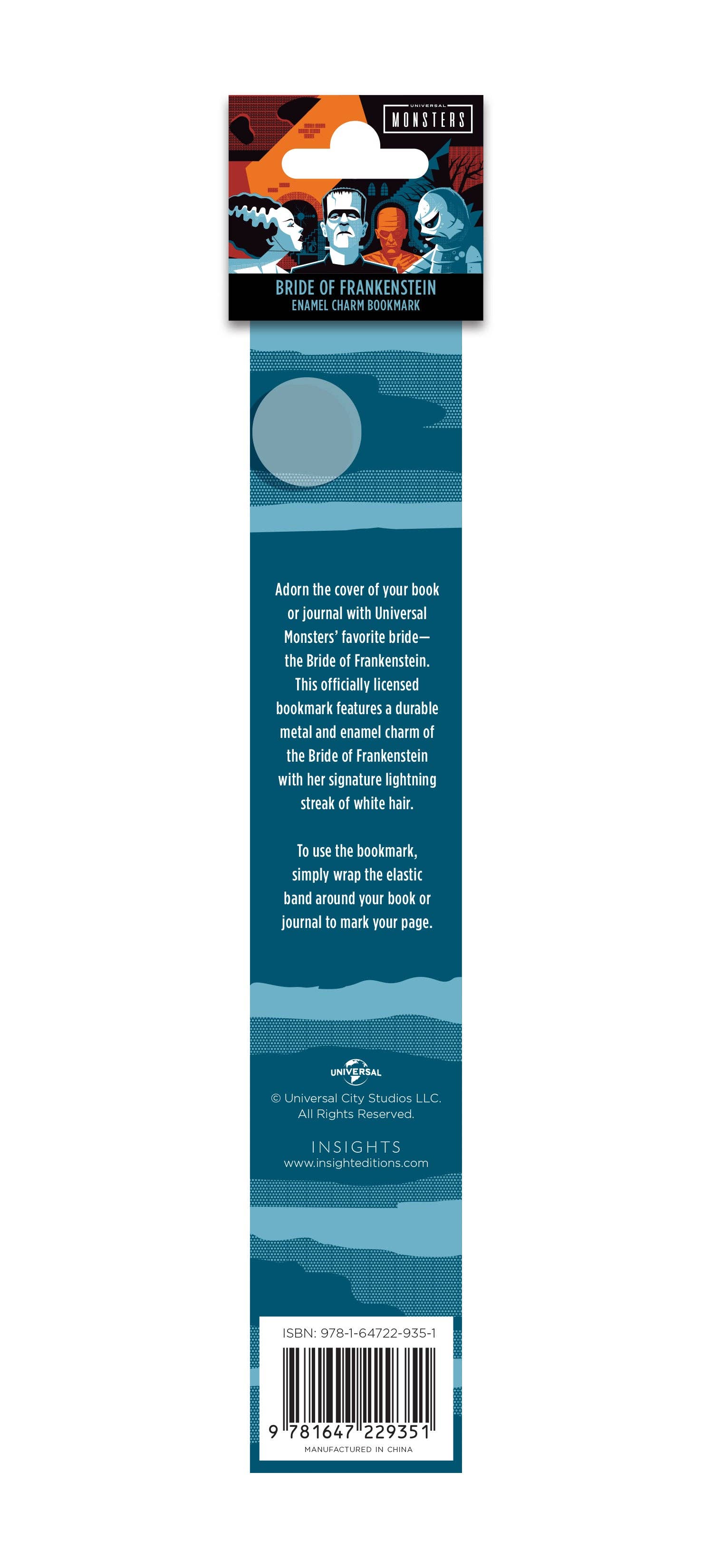 Insight Editions - #1 Pop Culture Publisher - Wholesale Bookmark - Universal Monsters: Bride of Frankenstein Enamel Charm Bookmark2
