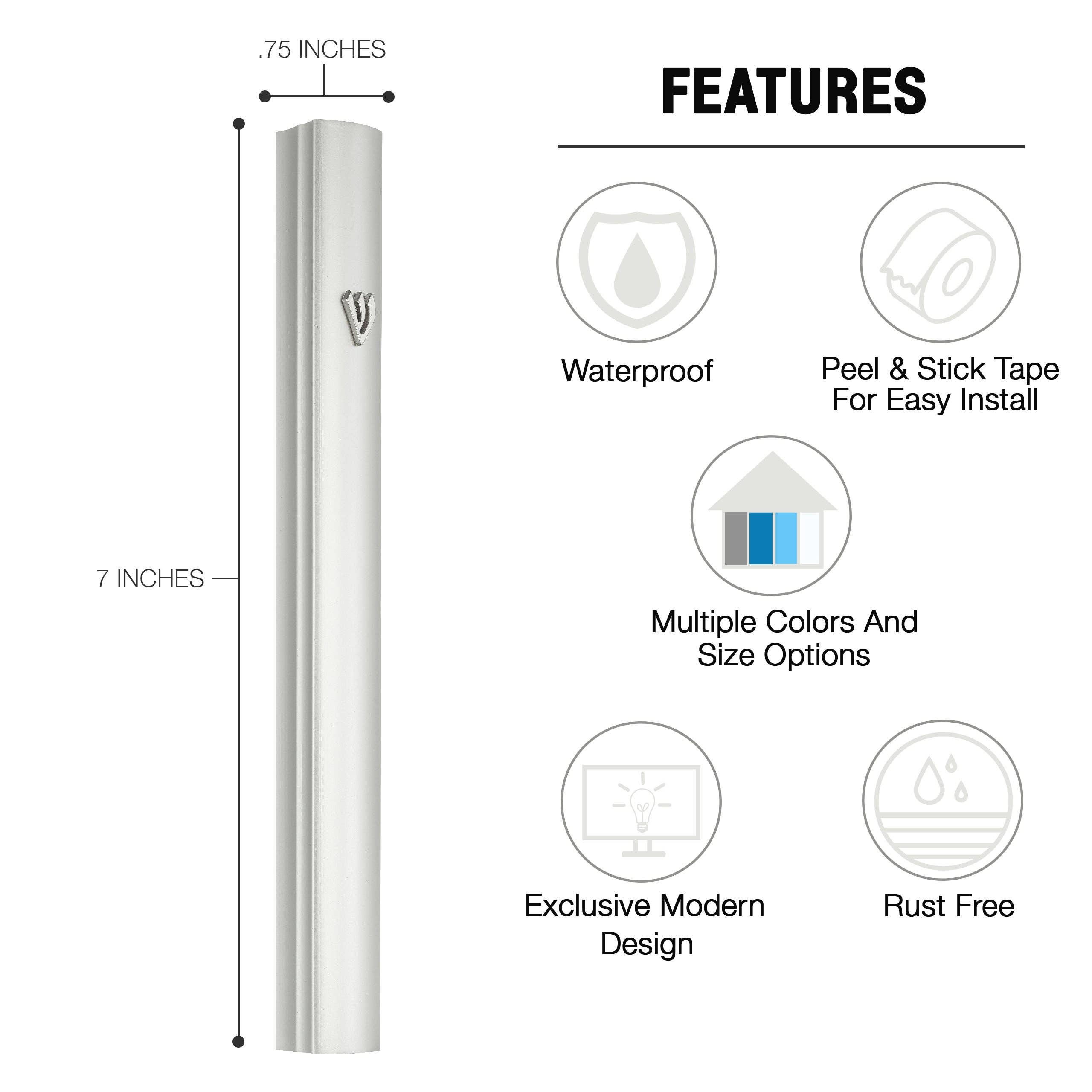 A&S Mezuzot - Vente Décorations de table - Étui Mezouza en aluminium27