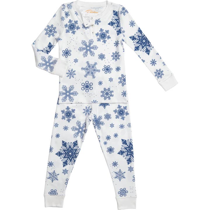 Midnight Blue Snowflakes - Long Sleeve Pajamas for wholesale by Petidoux