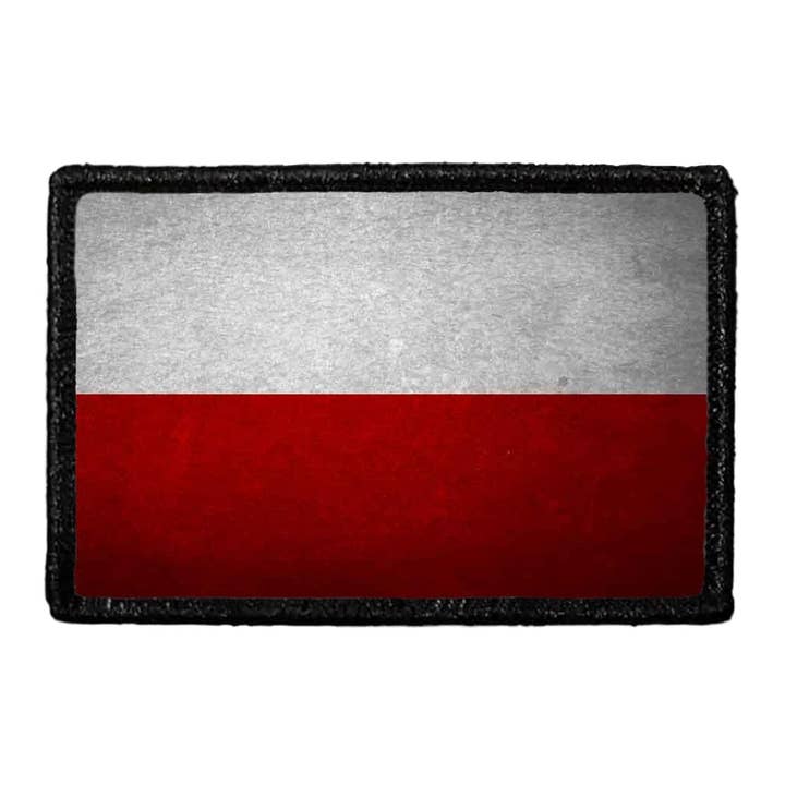 Poland Flag - Color - Distressed - Removable Patch for wholesale by Pull Patch