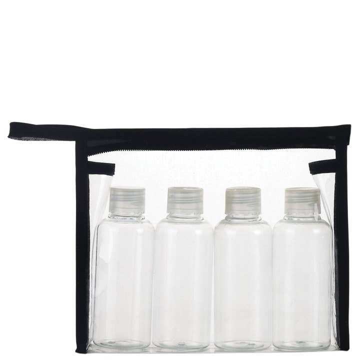 Kit de bouteilles de voyage - 4 x 60 ml avec bouchons à vis pour la vente par Laroom