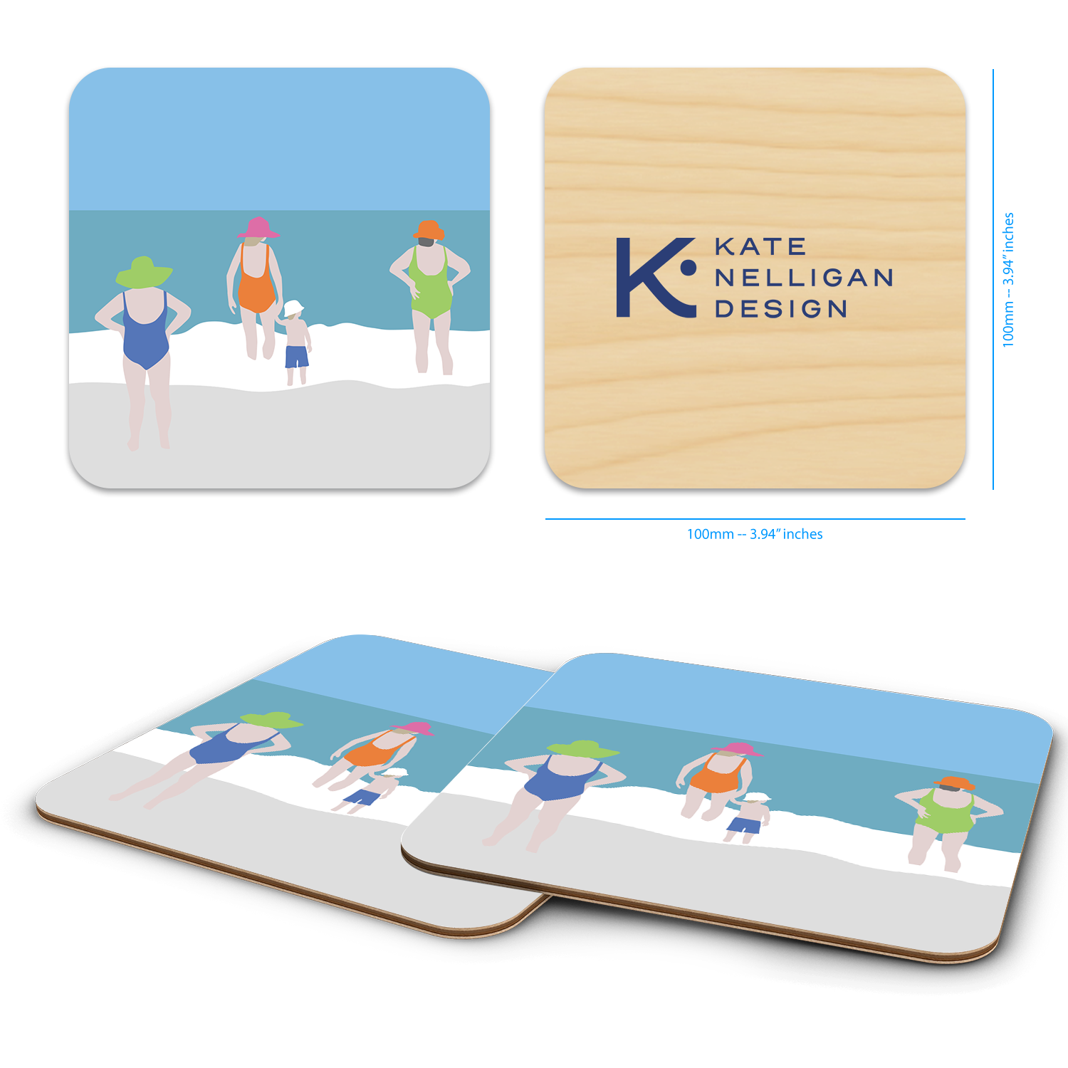 Trays4Us - Wholesale Coasters - Coastal 4"x4" Coaster Sets  By Kate Nelligan19