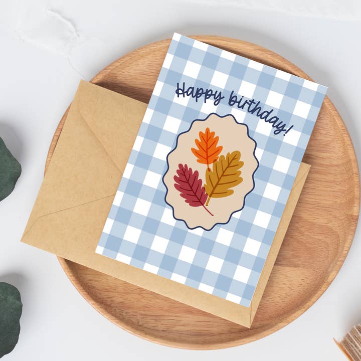 Biglietto di Auguri di Buon Compleanno Autunnale per la vendita all'ingrosso da parte di Elizabeth Riley Paperie
