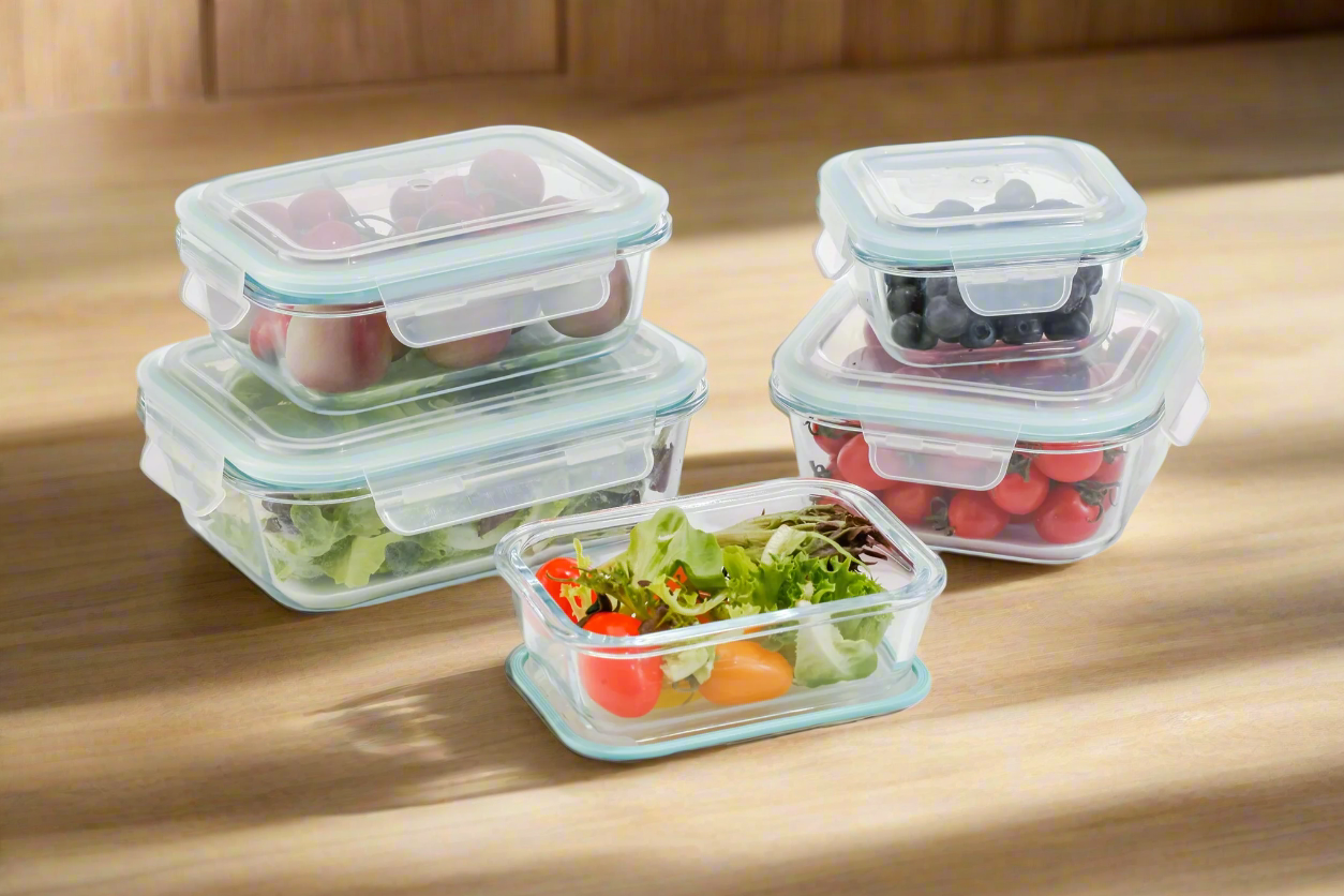 Dura Living LLC - Wholesale Food Storage Container - 10-Piece Glass Food Storage Containers with Airtight Locking Lids (5 Containers + 5 Lids)3