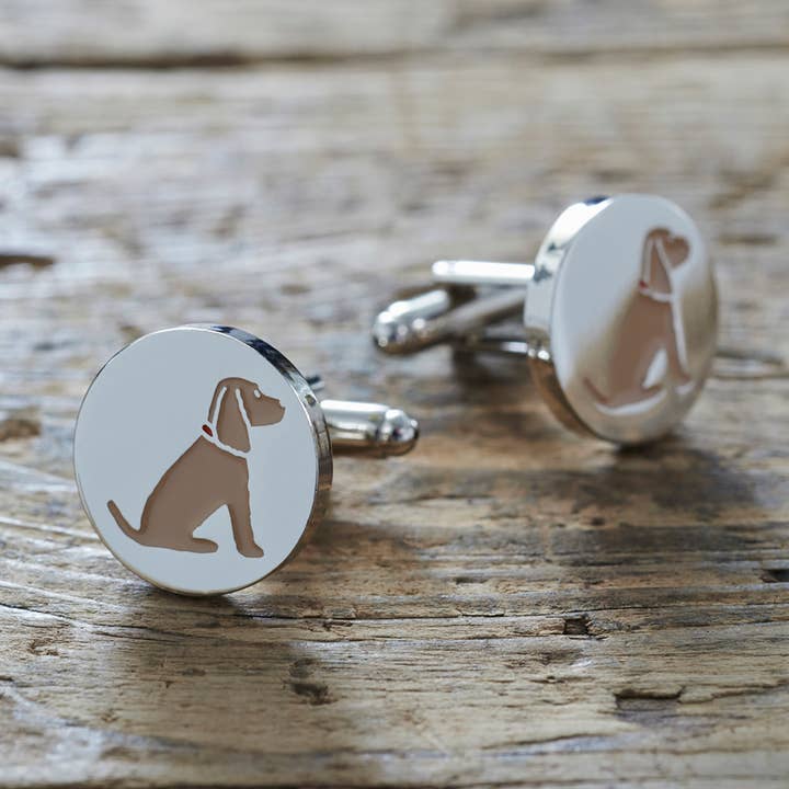 Manchetknopen - Cocker Spaniel (goud) voor wholesale door Sweet William Designs