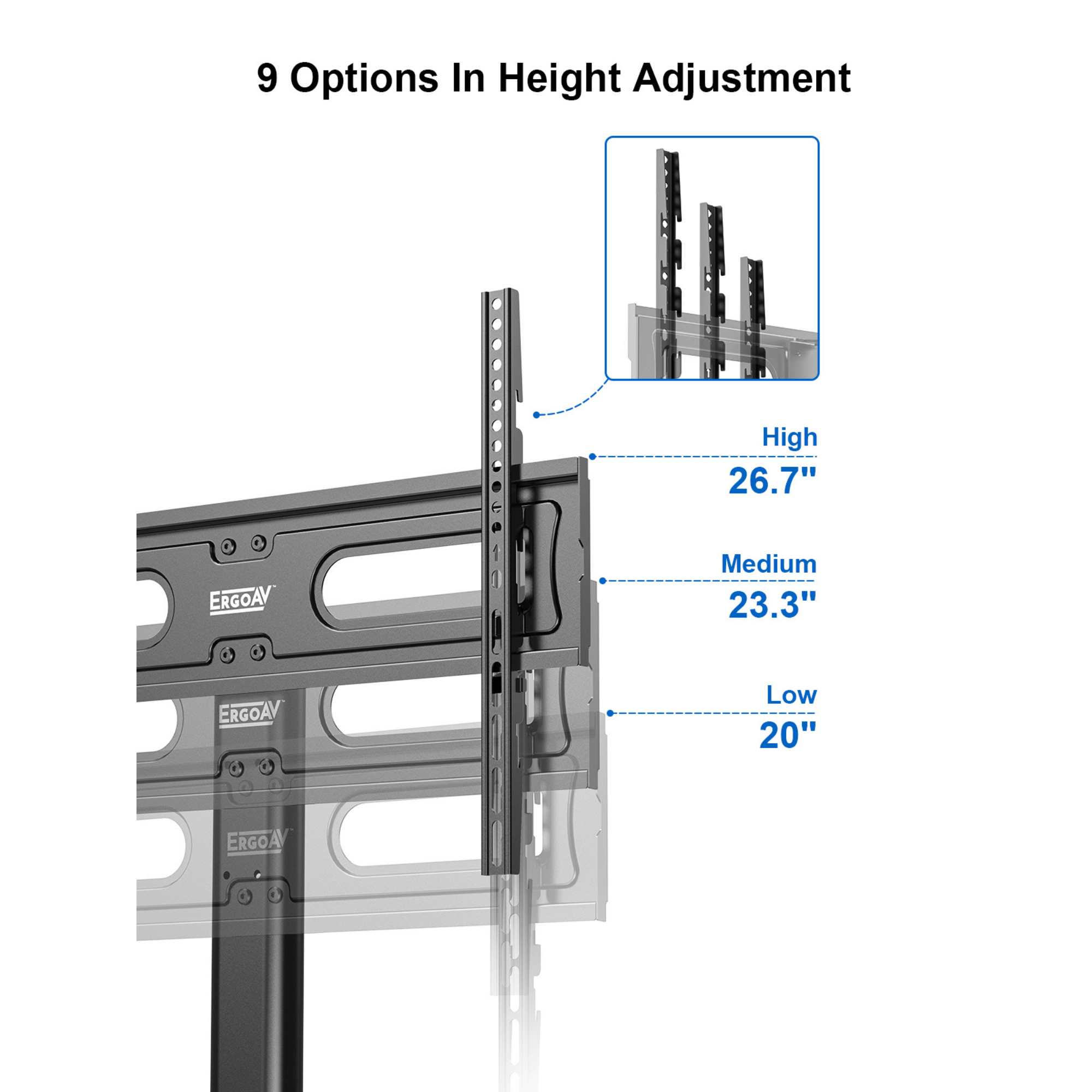 JupiterGear Home - Wholesale Console tafel - ErgoAV tafelstandaard voor tv's van 40" tot 75"6