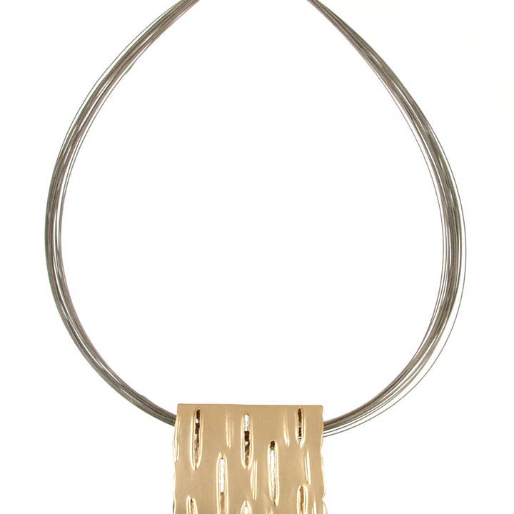 Reversible Sand Silver/Light Matt Gold Pendant for wholesale by Origin Jewelry