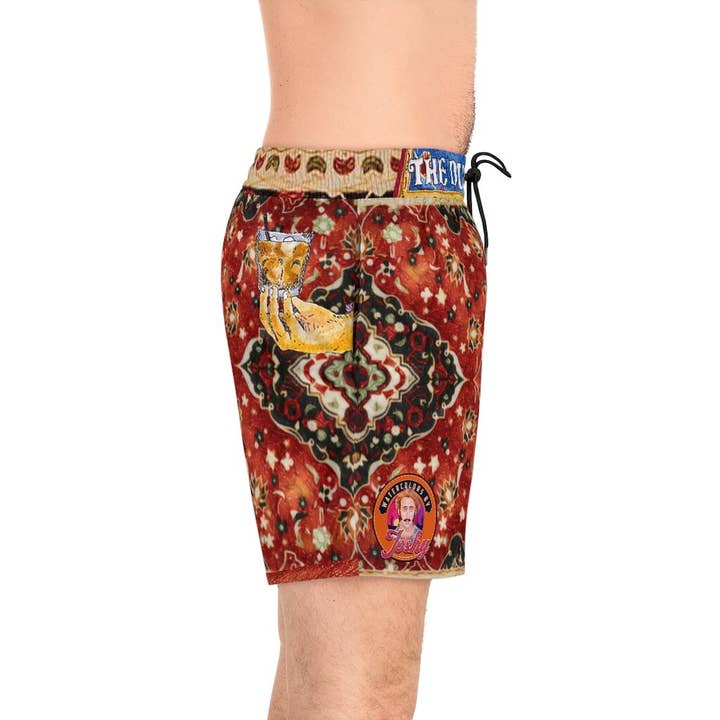 Watercolors by Joshy - Wholesale Swim Shorts - Men's - The Dude Abides Wearable WaterColor Artisan Swim Trunks - The Big Lebowski "Zen Dude" Special Edition