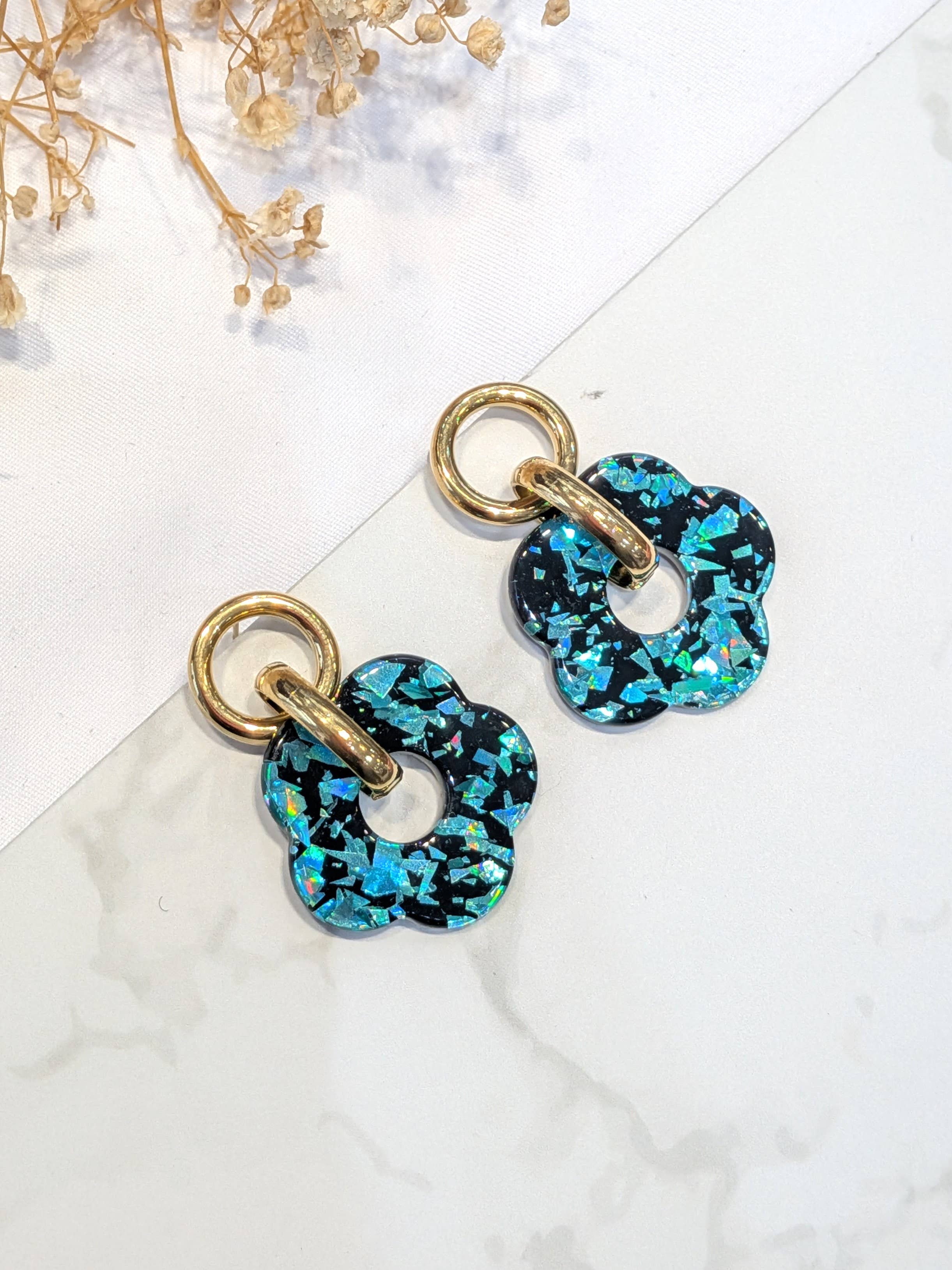 LOLO & YAYA - Wholesale Dangle Earrings - Candida acrylic flower earrings in stainless steel3