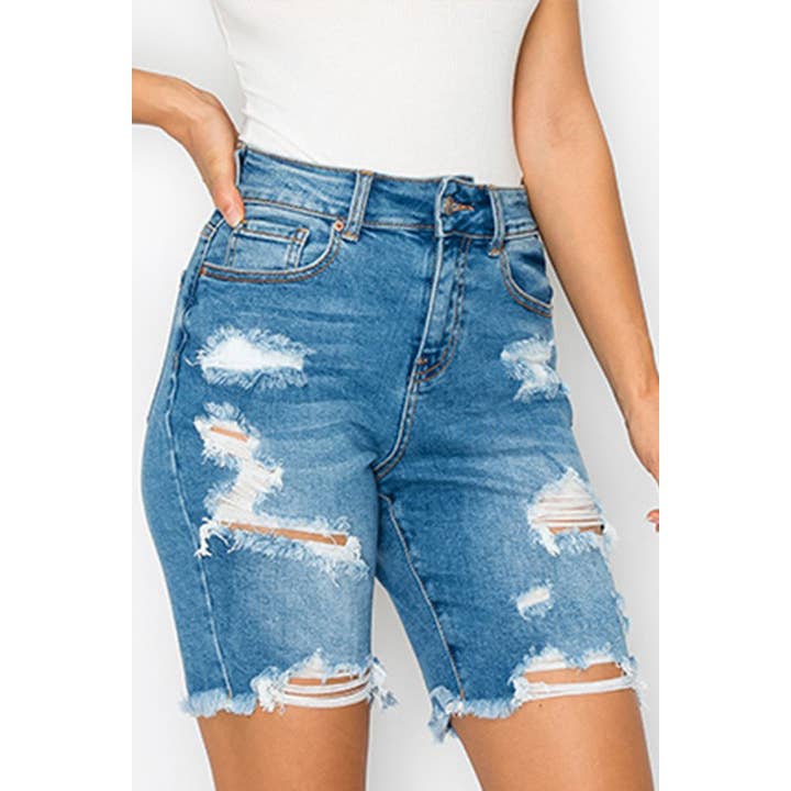 HiteJeans – wholesale Shorts – Dam – FÖRSTÖRDA POJKVÄN BERMUDA JEANSSHORTS