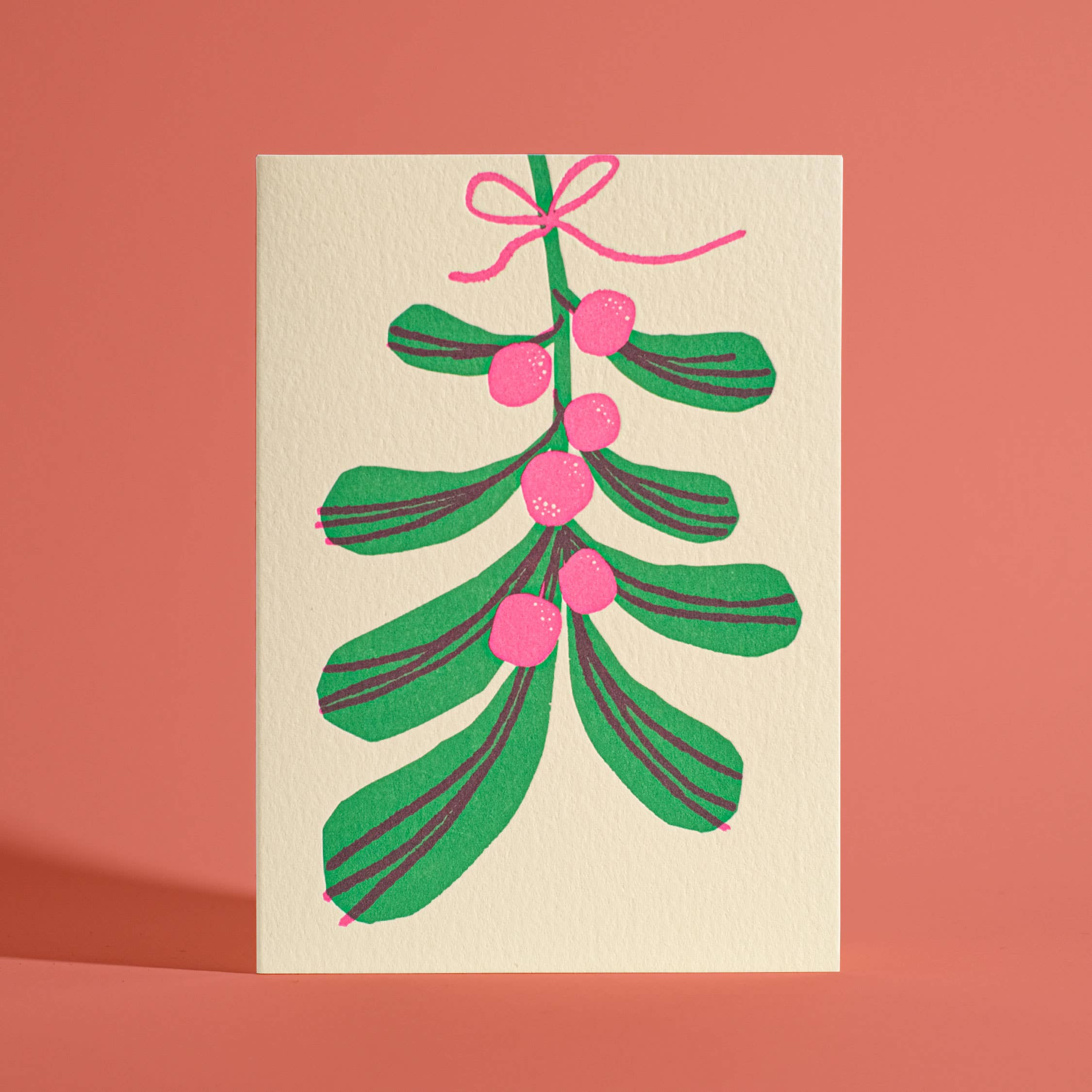 Half Pint Studio - Wholesale Christmas Card - Mistletoe Letterpress Greeting Card