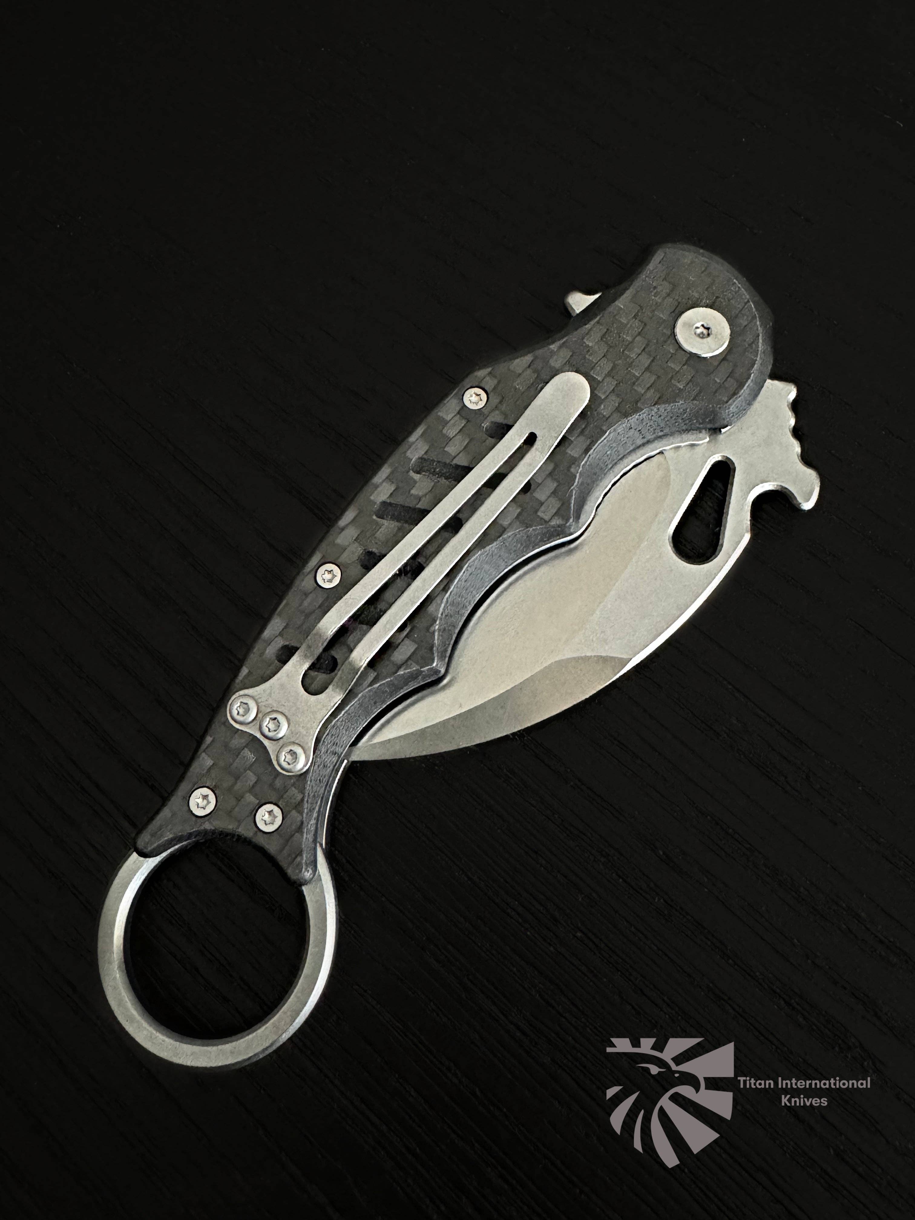 Titan International - Wholesale Pocket Knife/Holder - Titan Black Serpent / Karambit / Pocket Knife - TK-1302