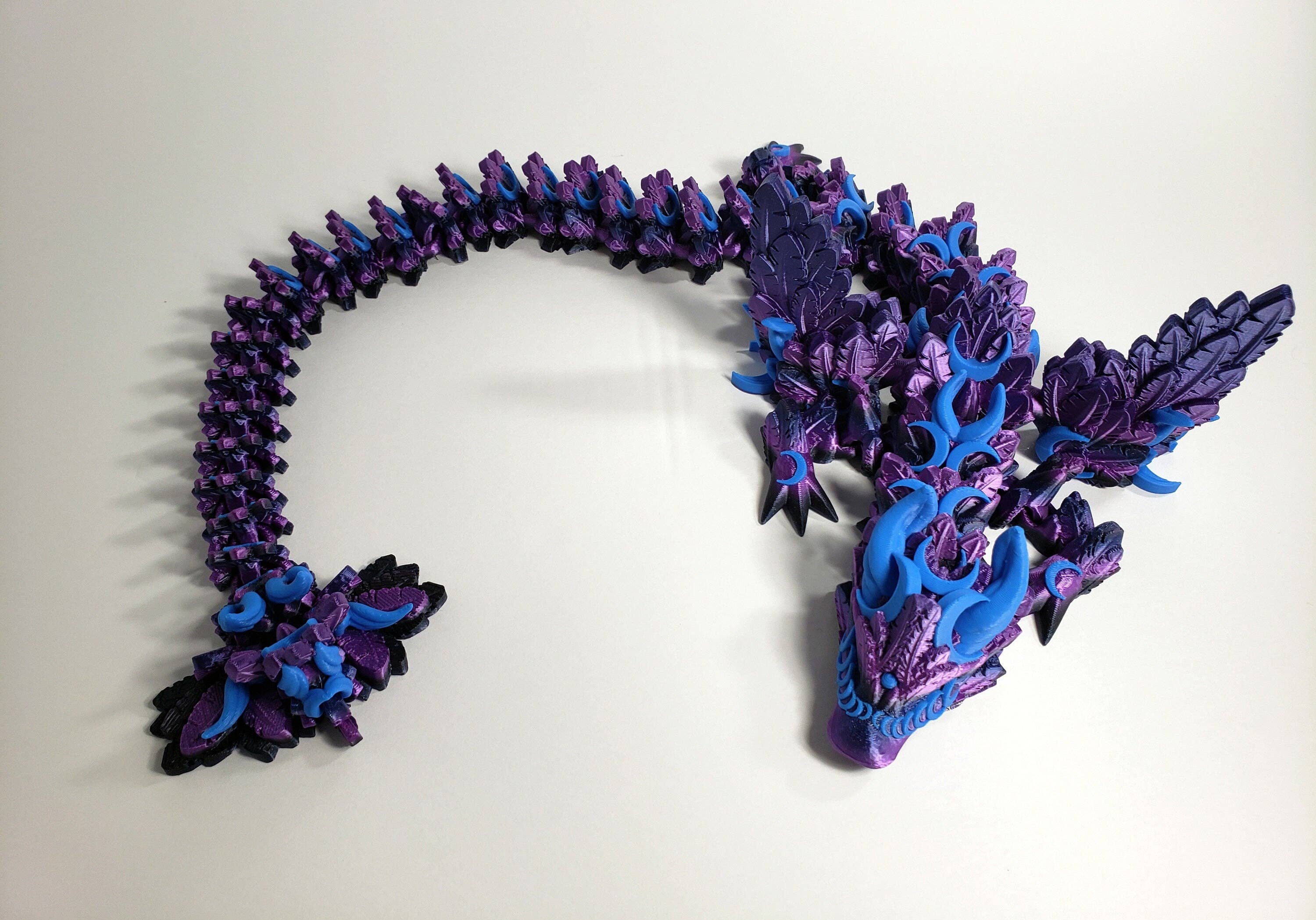 The Geek Galleria - Wholesale Fidget Toy - Kids - Articulated Lunar Dragon - With and Without Wings - Unique Gift1