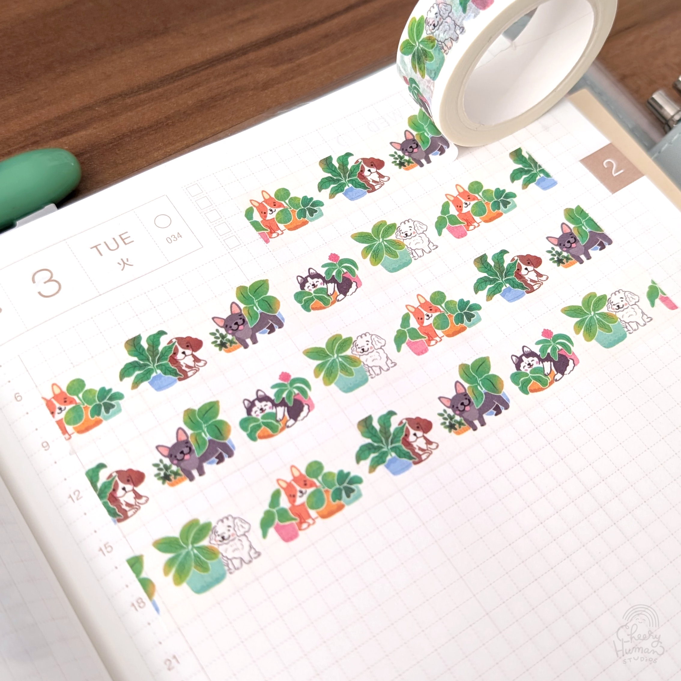Cheery Human Studios - Wholesale Washi Tape - Dogs & Plants - Washi Tape5