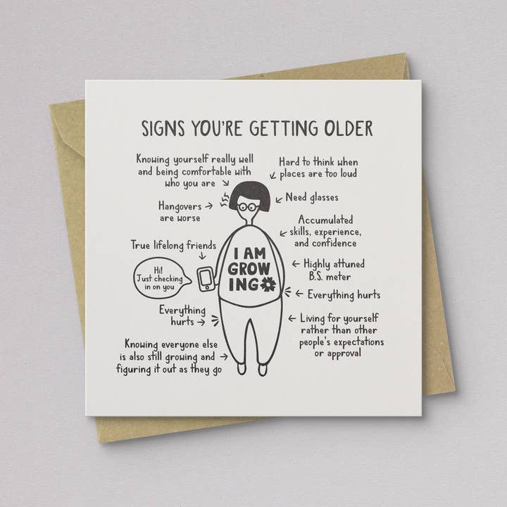 Kwohtations - Wholesale Birthday Card - Signs You're Getting Older Birthday Card1