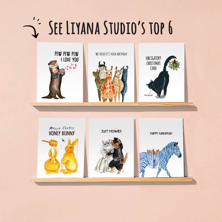 Liyana Studio - Wholesale Birthday Card - Waterfall Bear Party - Funny Birthday Card5