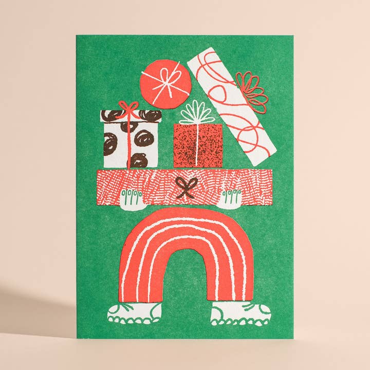 Cadeaux ! Cadeaux ! Cadeaux ! Carte de vœux en letterpress pour la vente par Half Pint Studio