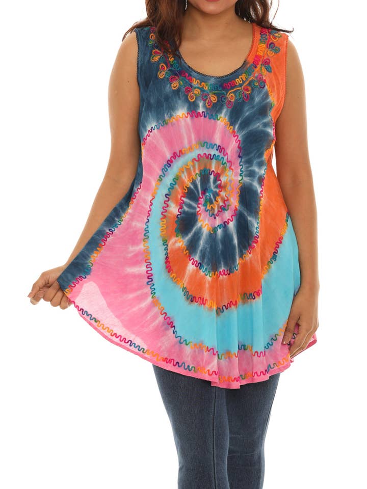 Shoreline Wear. INC – Großhandel Tunika – Damen – Ärmelloses Batik-Top mit Rundhalsausschnitt6