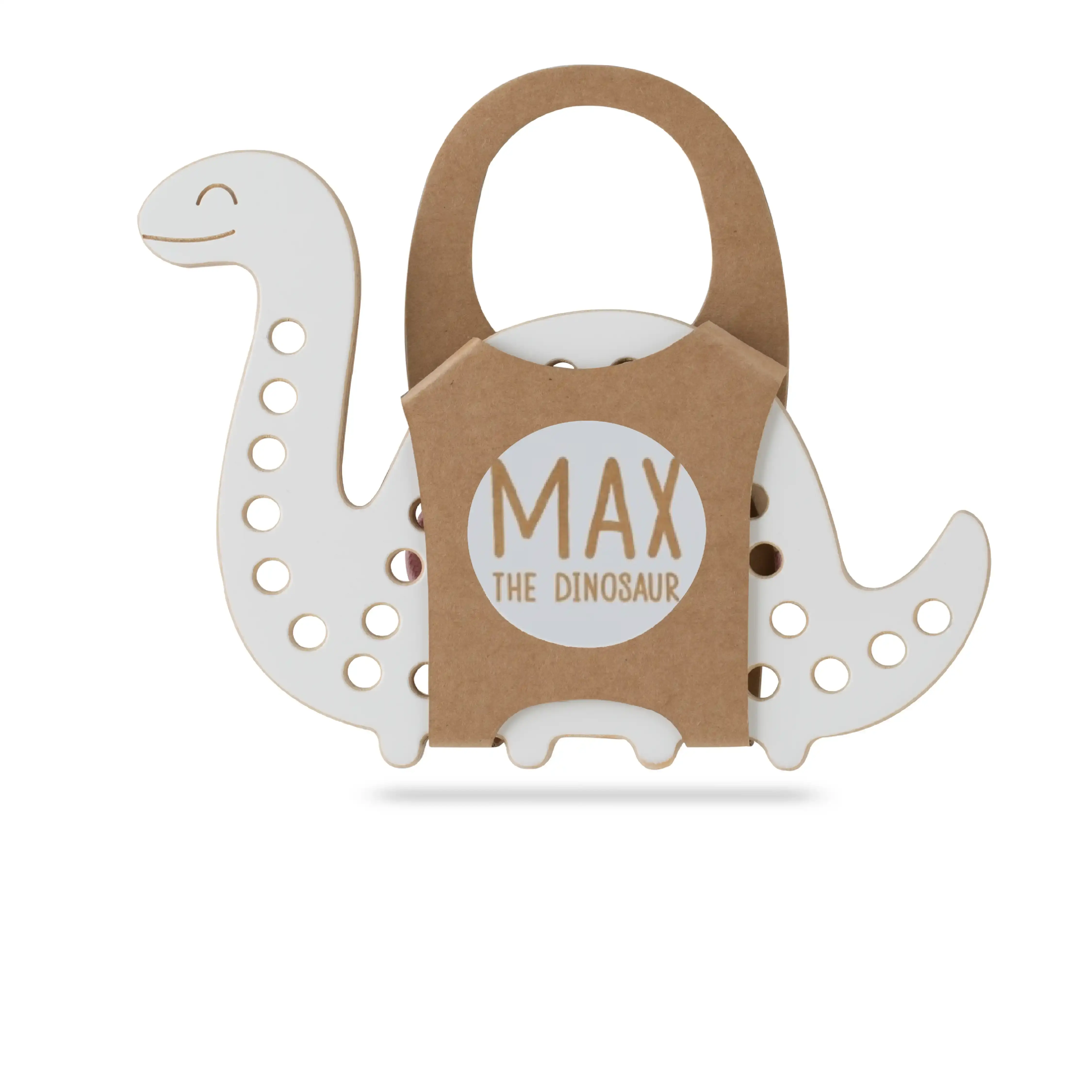 milin - Venta al por mayor Juguete de madera - Niños - Max the Dinosaur, juguete de cordones de madera, montessori1