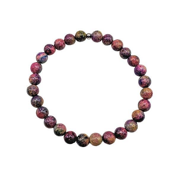 Healing & Nurturing - Rainbow Jasper 6mm Beaded Bracelet for wholesale by Featherly