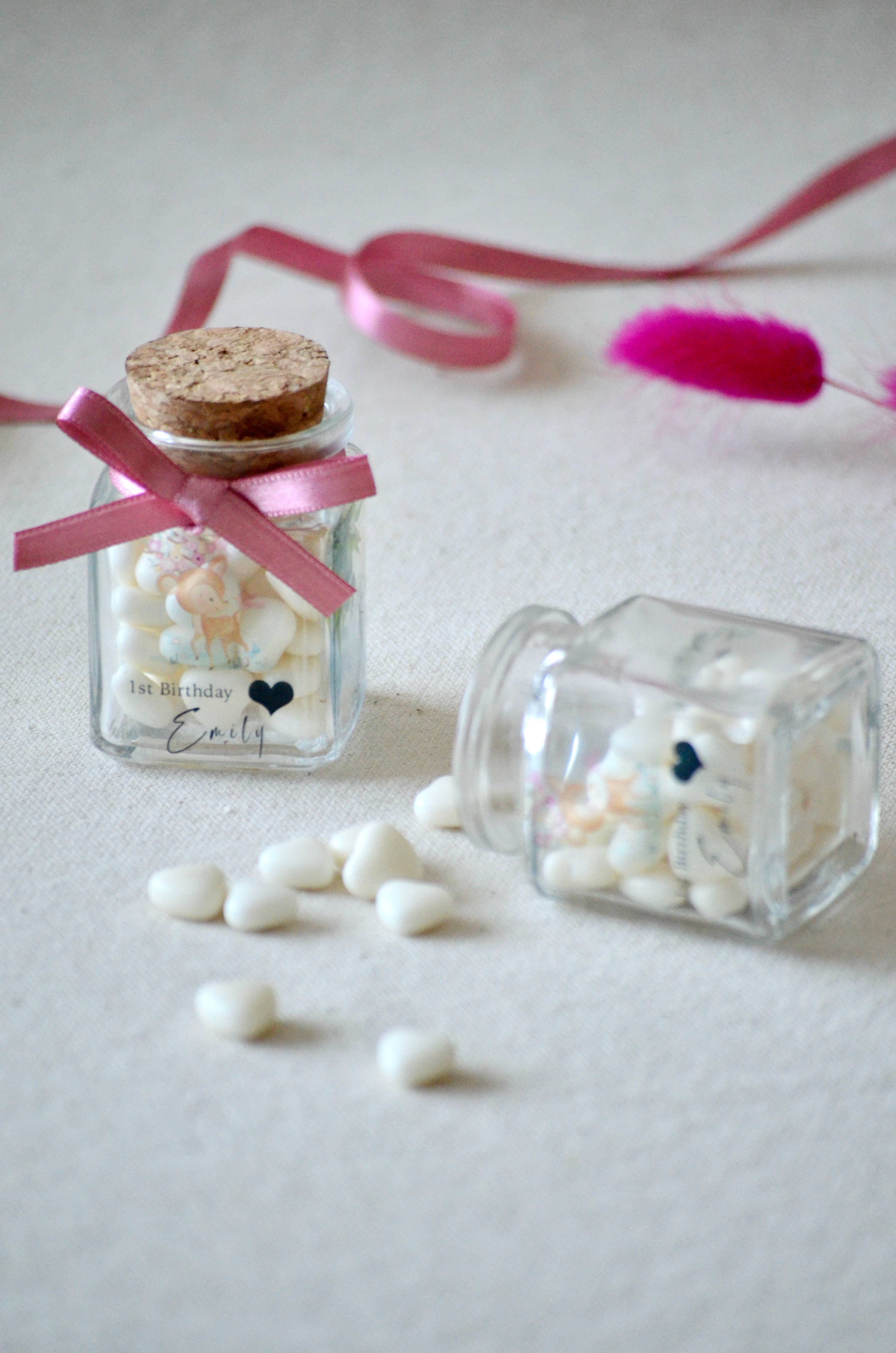 Uniq Favors – wholesale Festgåva – Candy Glass Jar Bulk Presenter, Personlig Rosa Party Favors0